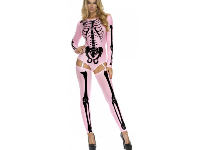 Women's Pink Bone Collector 3 Piece Costume