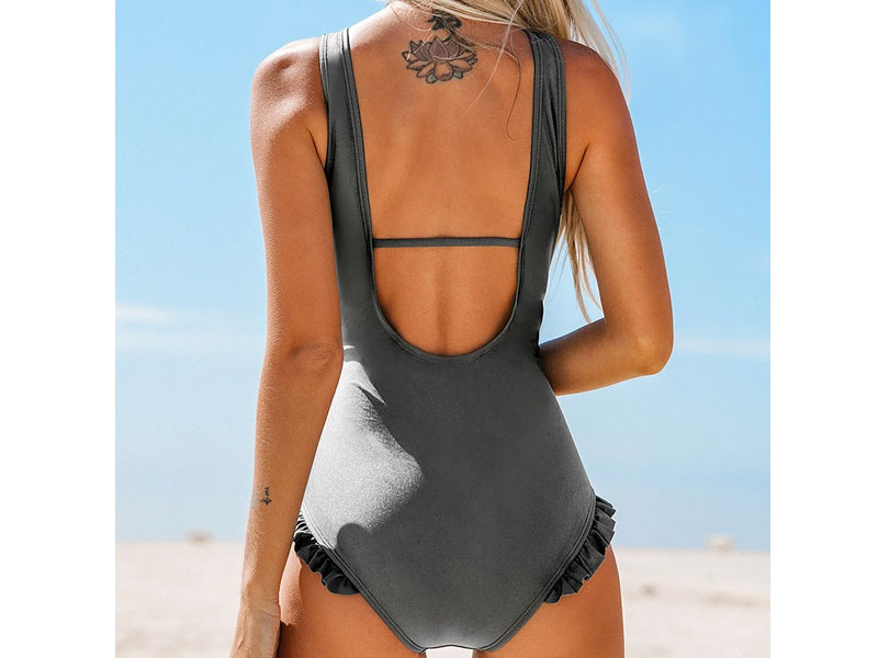 Women's Sweet Smile Solid One-Piece Swimsuit