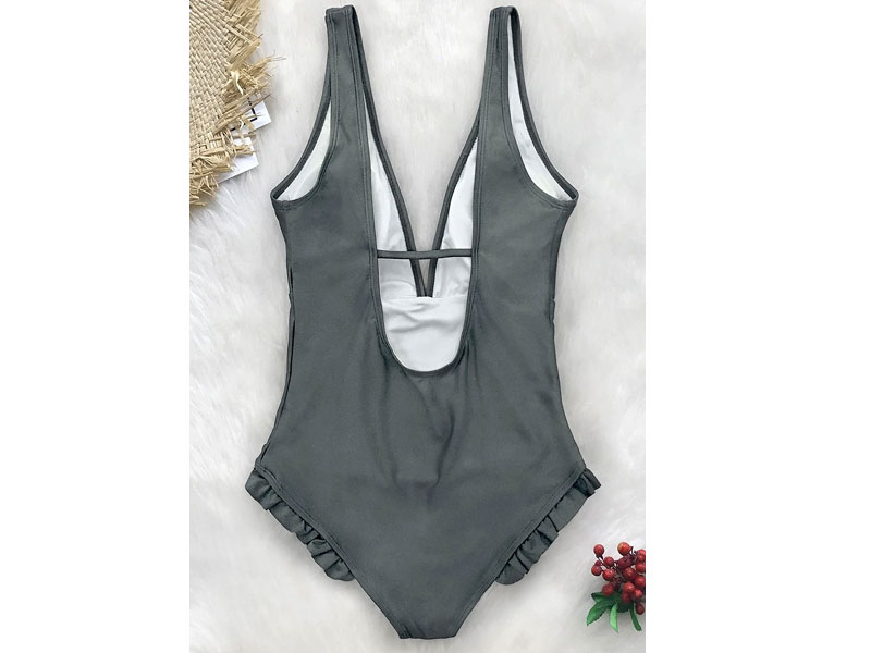 Women's Sweet Smile Solid One-Piece Swimsuit