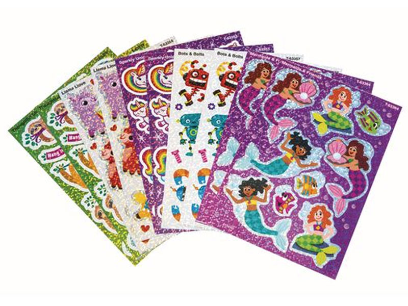 Fun Character Sparkle Stickers 10 Sheets