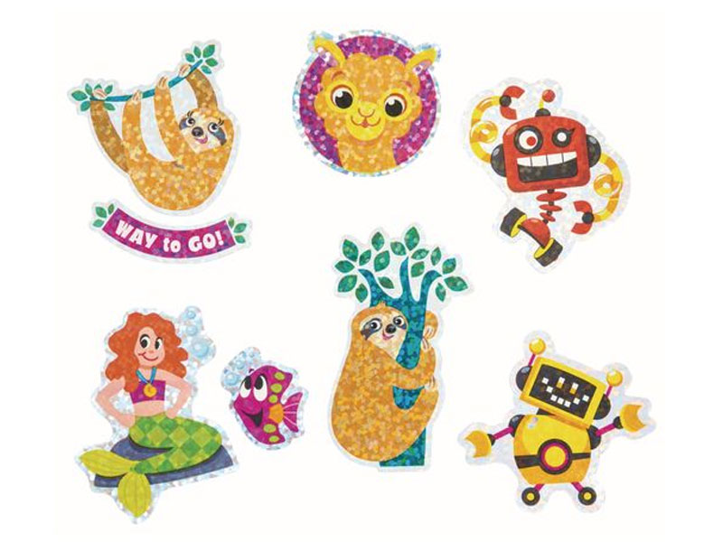 Fun Character Sparkle Stickers 10 Sheets