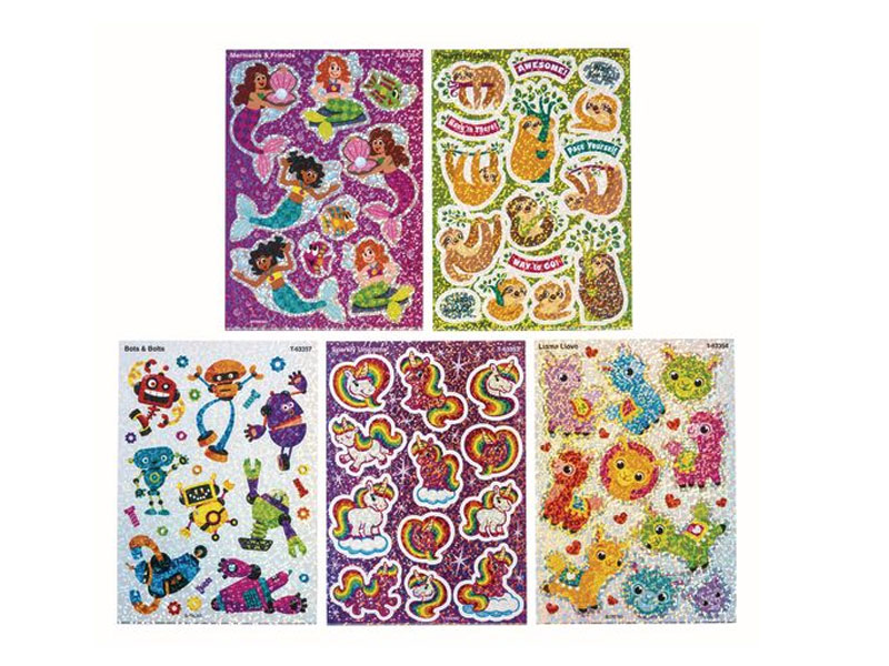 Fun Character Sparkle Stickers 10 Sheets