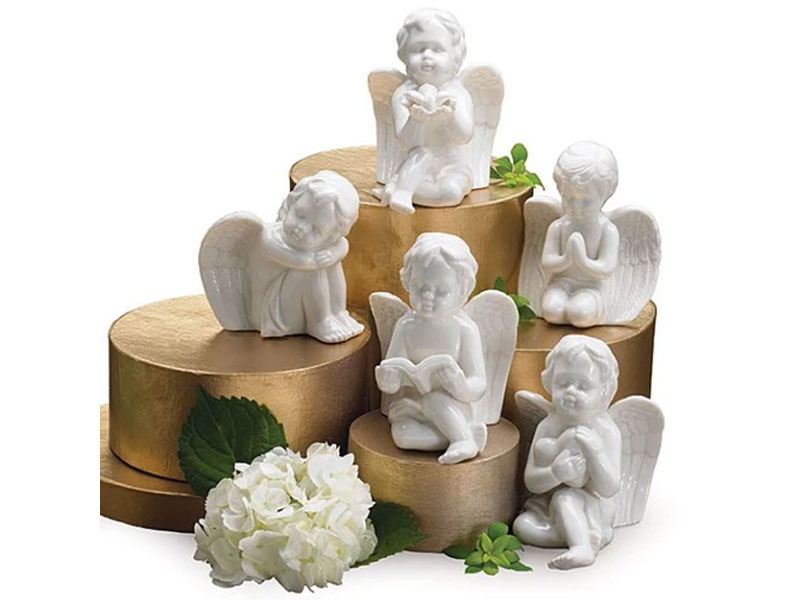 White Porcelain Cherub Angels