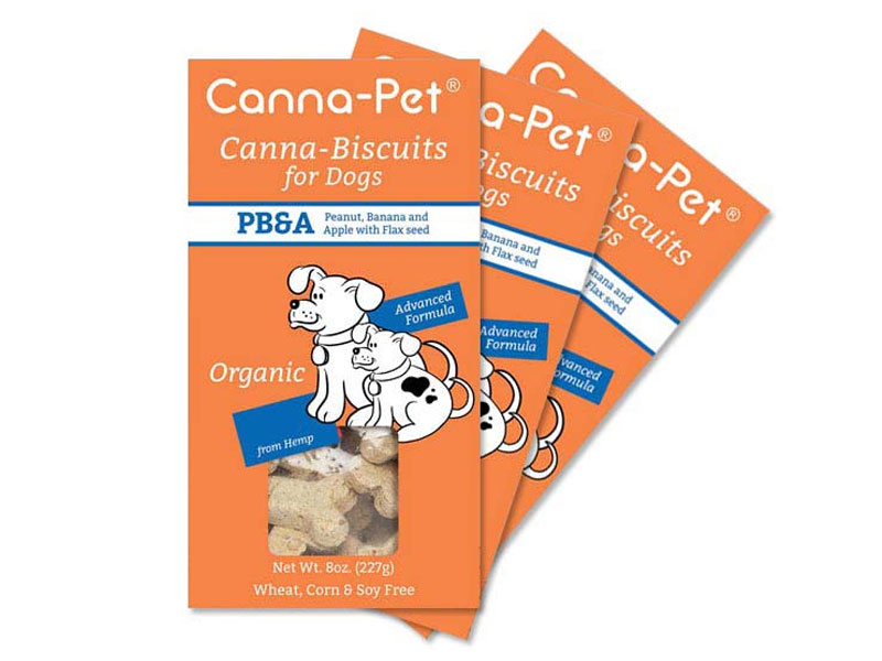 Package Canna-Pet Organic Vegan Biscuits 3 Boxes PB&A Peanut Banana & Apple