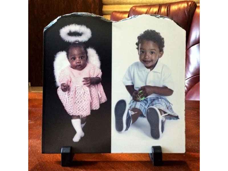 Two Photos Printed on Tablet Stone Slate