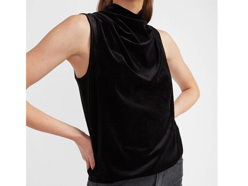 Women's Velvet Mock Neck Tank