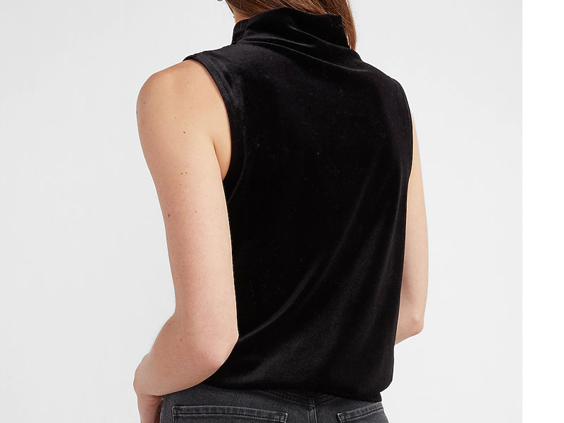 Women's Velvet Mock Neck Tank