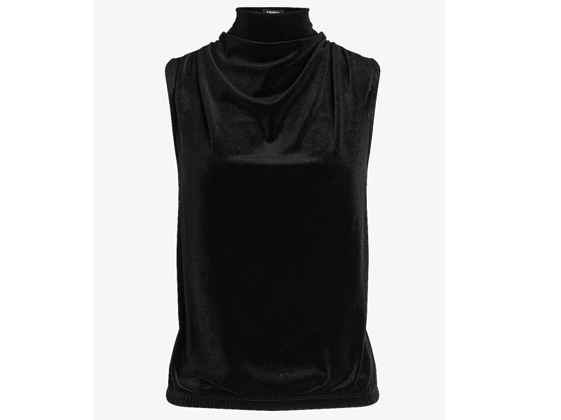 Women's Velvet Mock Neck Tank