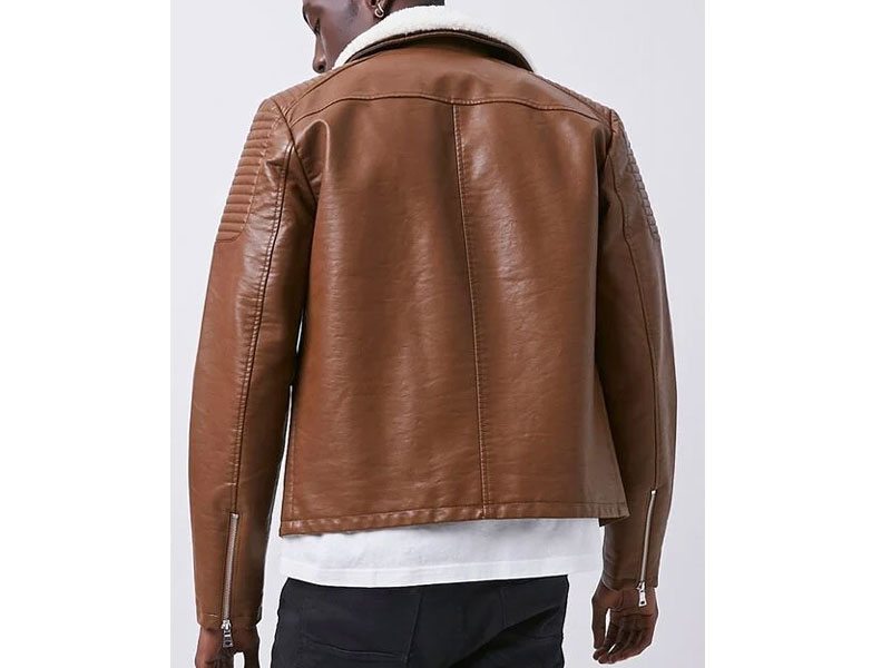 Men's Faux Leather Moto Jacket