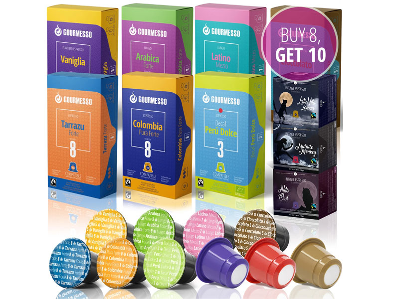 Gourmesso New Customer Special Offer Buy-8 Get 10 Keurig Compatible Cofee Pods
