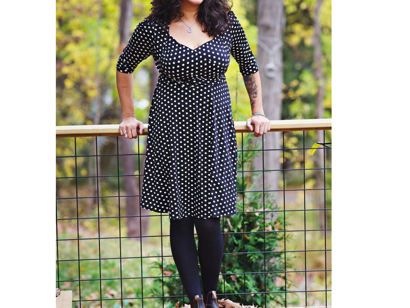 Women's Tina Dress Black And White Polka Dot