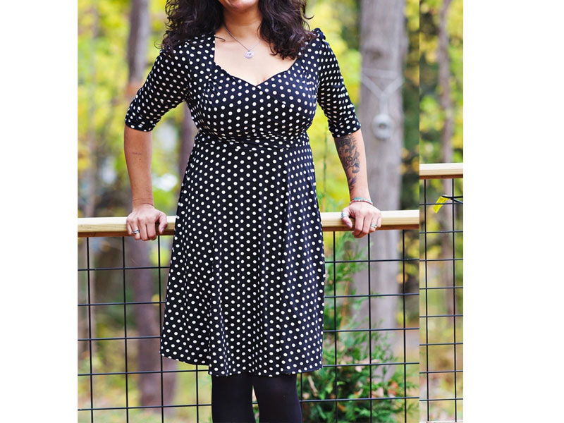 Women's Tina Dress Black And White Polka Dot