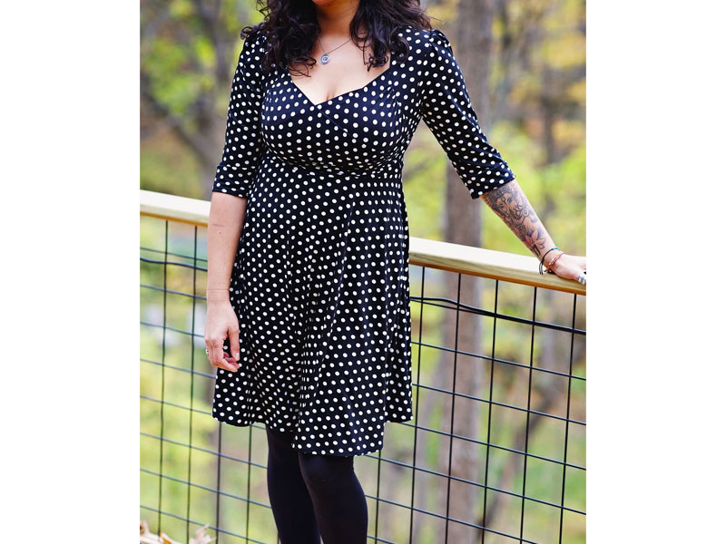 Women's Tina Dress Black And White Polka Dot