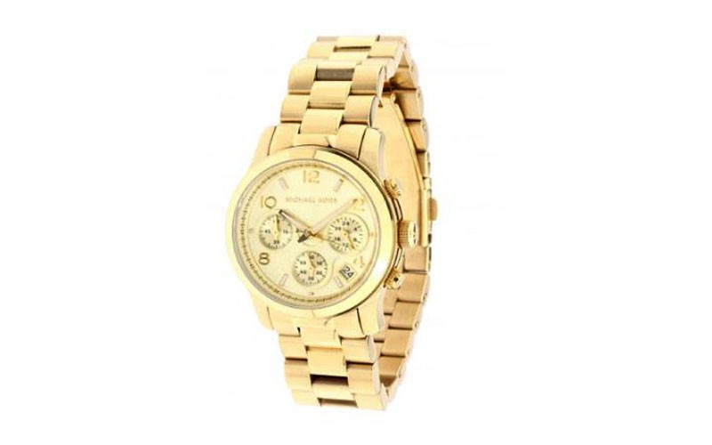 Michael Kors Runway Yellow Gold Tone Dial Chronograph Unisex Watch MK5055