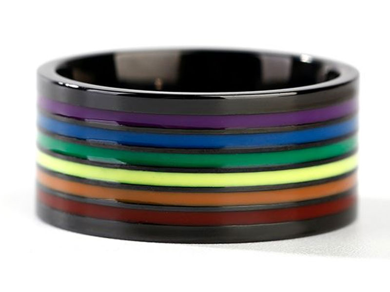 Women's Jeulia Rainbow Stainless Steel Men's Ring