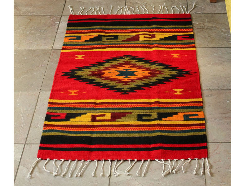 Handmade Zapotec Wool Area Rug (2x3) Green Maguey
