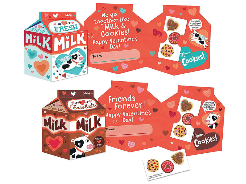 Milk & Cookies Scratch And Sniff Super Fun Valentines Pack