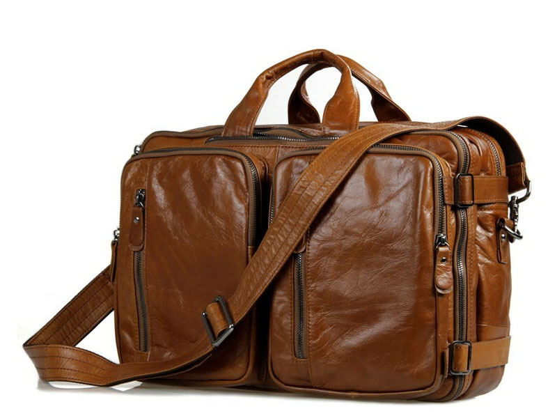 Rio 4 Men's Soft Vintage Leather Convertible Briefcase & Backpack