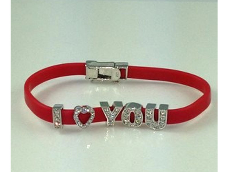 Sterling Silver Rubber Love Bracelet For Women