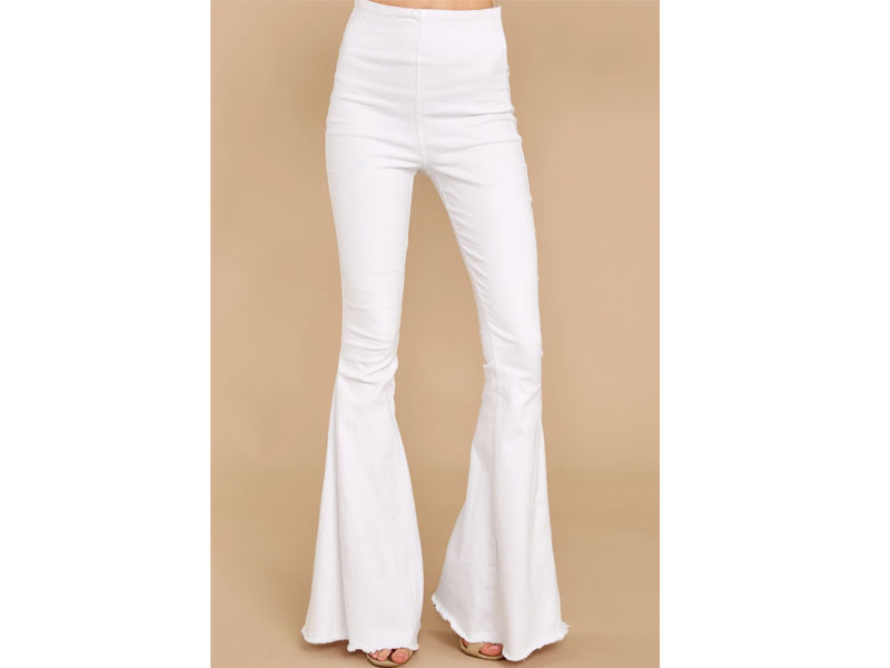 Women's Diggin' These White Flare Jeans