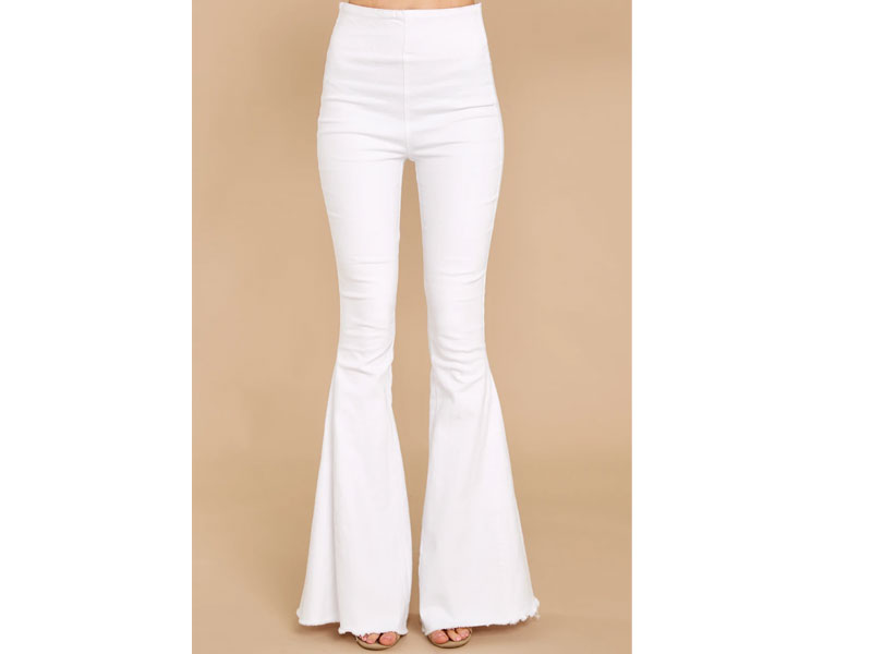 Women's Diggin' These White Flare Jeans