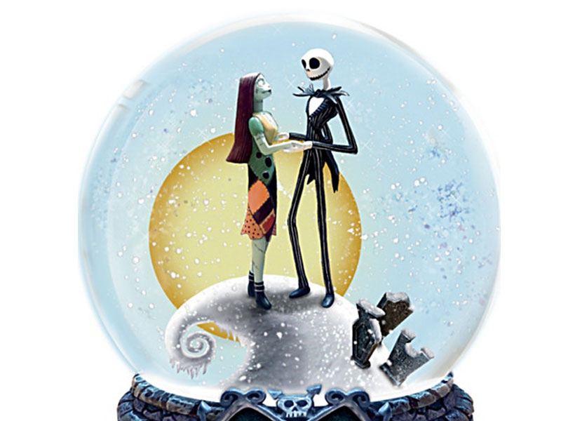 Jack and Sally Meant To Be Personalized Musical Snowglobe