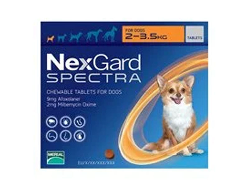 Nexgard Spectra Tab XSmall Dog 4.4-7.7 lbs Orange