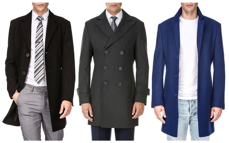 Braveman Men's Single or Double Breasted Wool Blend Coat