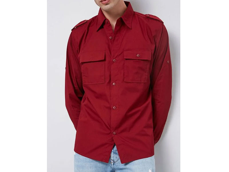 Men's Epaulet Flap Pocket Shirt