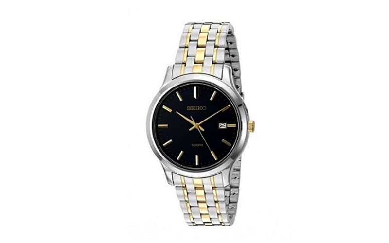 Seiko Black Dial Stainless Steel Bracelet Men's Watch SUR181