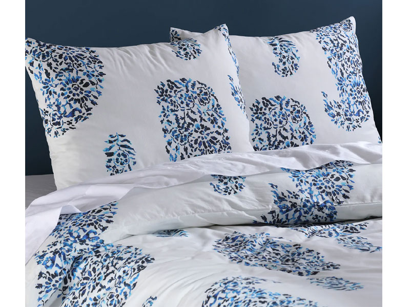 Paisley Park Blue Cotton Percale Printed Duvet Cover Set