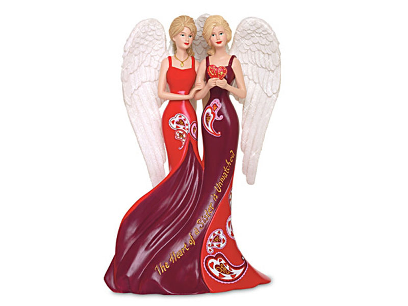Thomas Kinkade Heart Health Awareness Angel Sisters Figurine