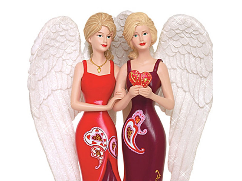 Thomas Kinkade Heart Health Awareness Angel Sisters Figurine