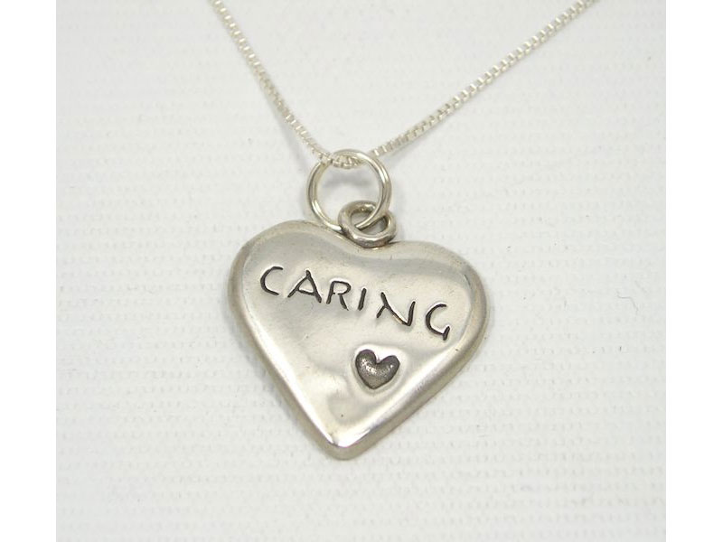 Sterling Silver Box-Link Necklace and Character Heart For Women