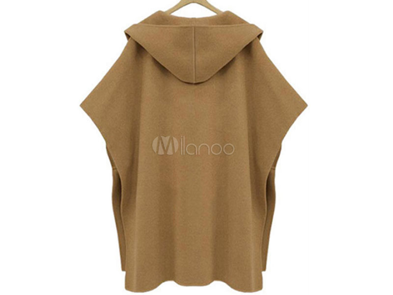 Women's Poncho Hooded Khaki Poncho Cape Winter