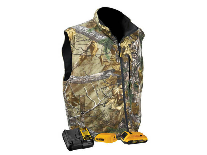 Dewalt Realtree Xtra Camouflage Fleece Heated Vest With Battery & Charger