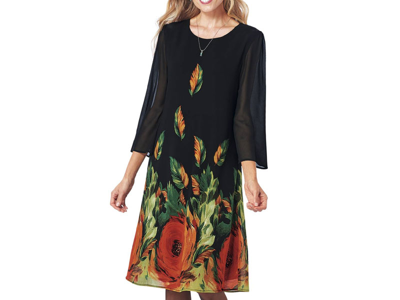 Women's Oil Painted Poppies Dress