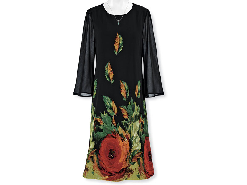 Women's Oil Painted Poppies Dress
