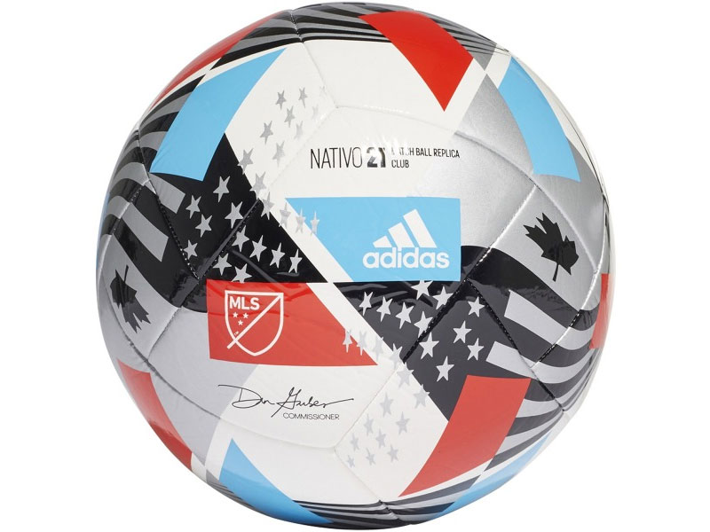 Adidas MLS Club White Blue Red Soccer Ball Model