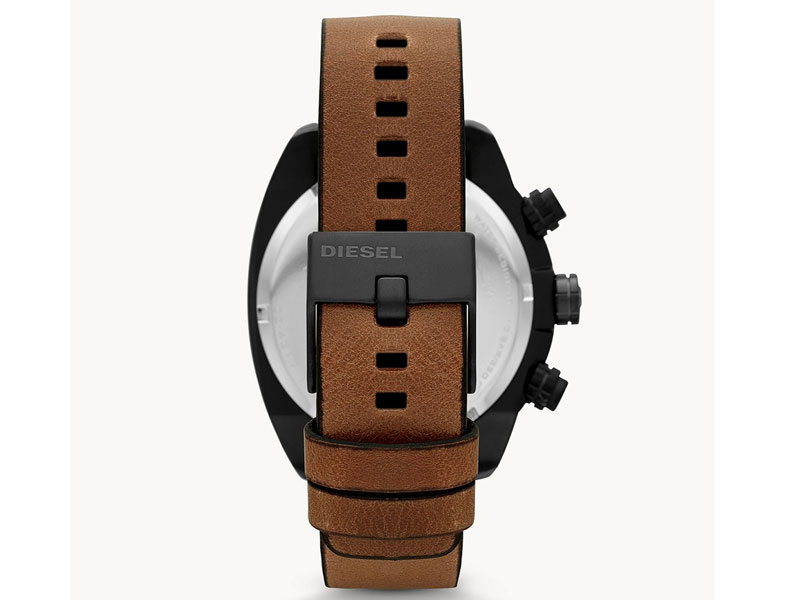 Diesel Men's Overflow Chronograph Brown Leather Watch