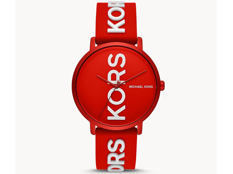 Michael Kors Charley Three-Hand Red Silicone Watch For Men