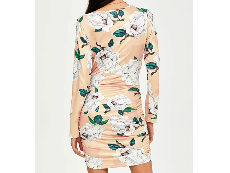 Women's Floral Print Wrap Short Dress