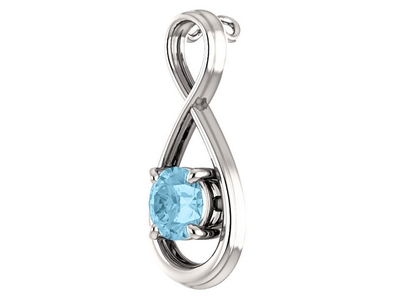 Genuine Sterling Silver Gemstone Infinity Pendant For Women