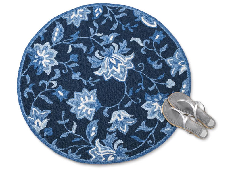 China Blue Hand-Hooked Rug