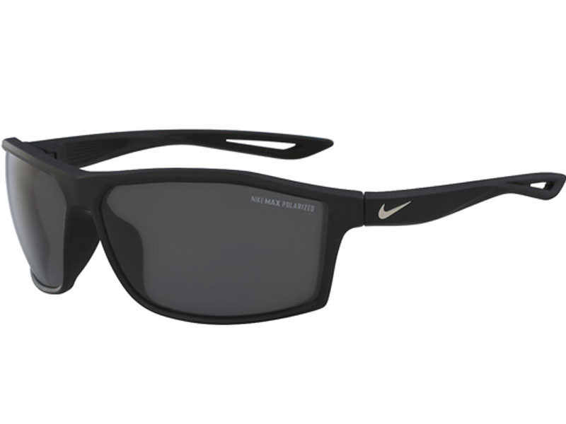 Nike Intersect Polarized Matte Black Sport Wrap Sunglasses For Men