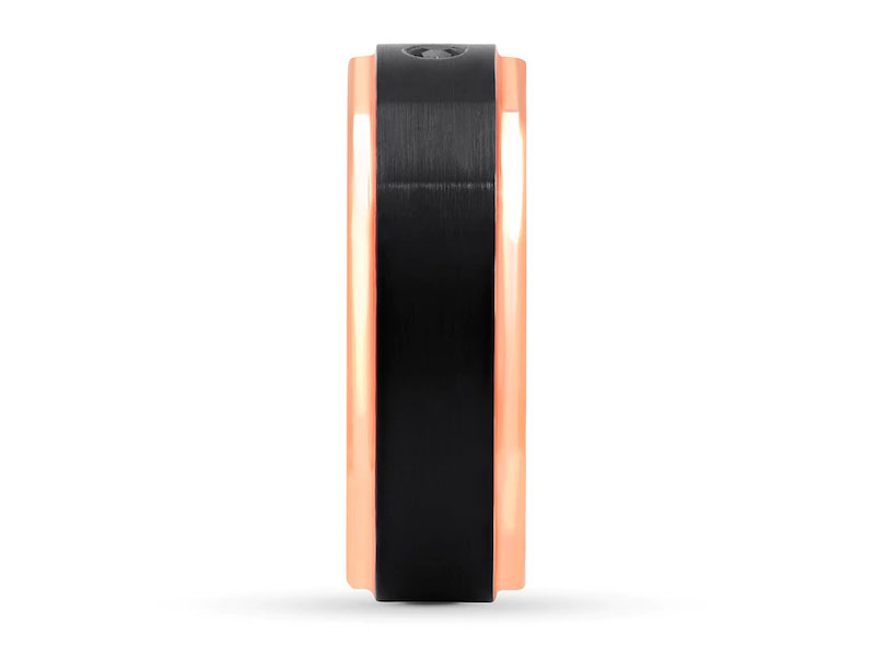 Men's Black Diamond Band 1/20 carat Black/Rose Stainless Steel