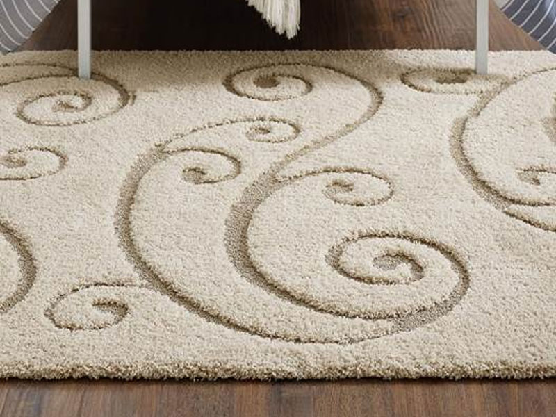 Jubilant Sprout Scrolling Vine Shag Area Rug