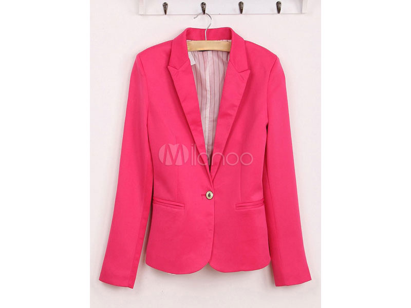Women's Blazer Jacket Pink Casual Jacket Long Sleeve Spring Coat