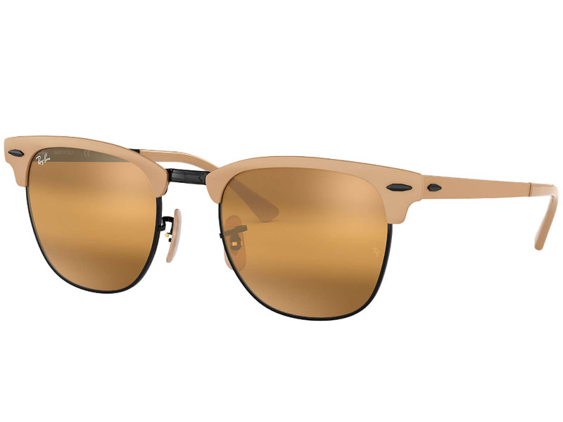 Ray-Ban Clubmaster Light Brown Sunglasses For Men