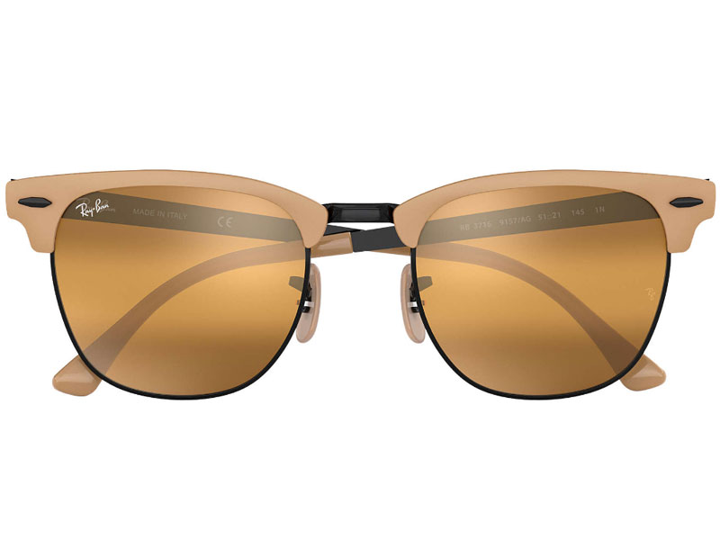 Ray-Ban Clubmaster Light Brown Sunglasses For Men